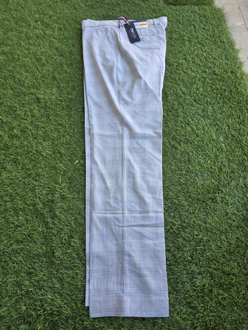 Tommy Hilfiger Men THFLEX Dress Pants 34x32 Stretch NWT Plaid $95 MRSP Career